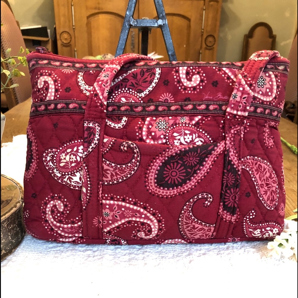 Vera Bradley quilted paisley tote handbag